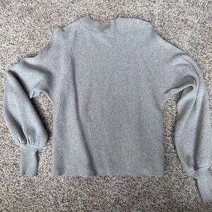 Gilli Light Gray Ribbed Cowl Neck Sweater